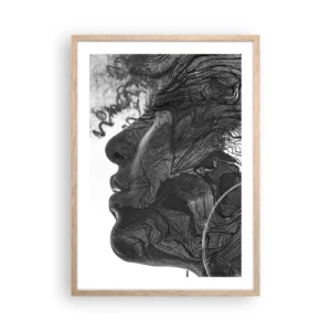 Plagát v ráme zo svetlého duba - Zapletená v snoch - 50x70 cm