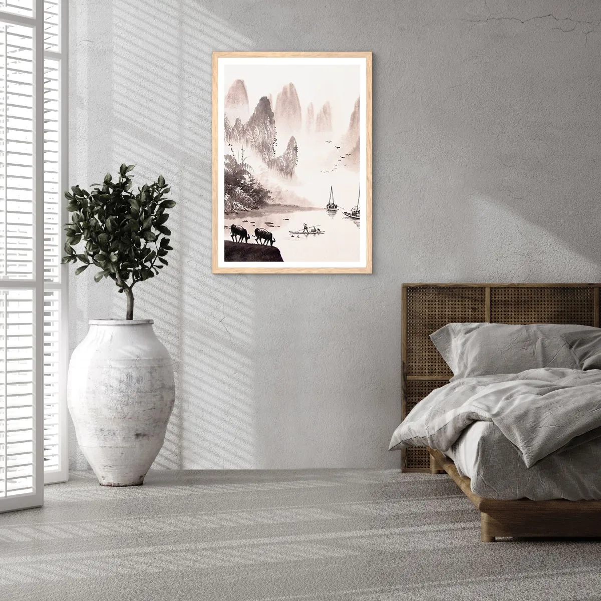 Plagát v ráme zo svetlého duba - Exotická všednosť Východu - 70x100 cm