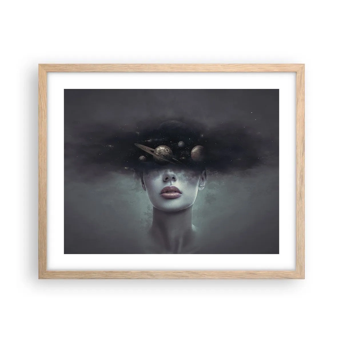 Plagát v ráme zo svetlého duba - A planéty… - 50x40 cm