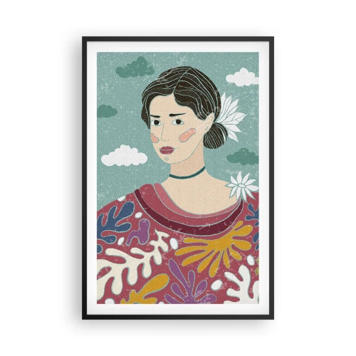 Plagát v čiernom ráme - S melanchóliou v pohľade - 61x91 cm