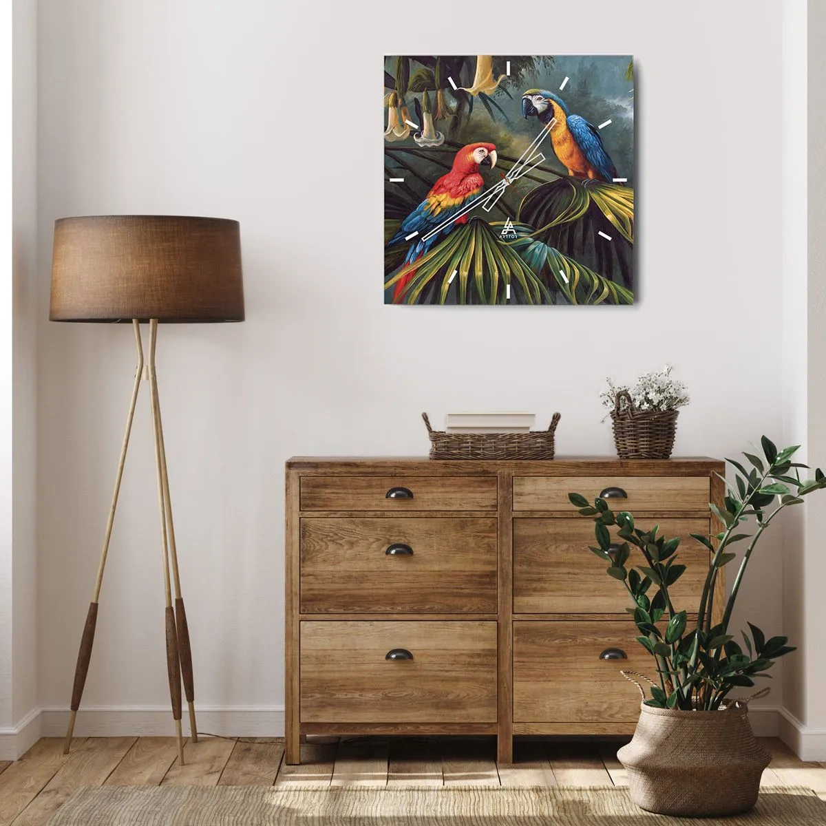 Nástenné hodiny - Romantizmus v trópoch - 40x40 cm