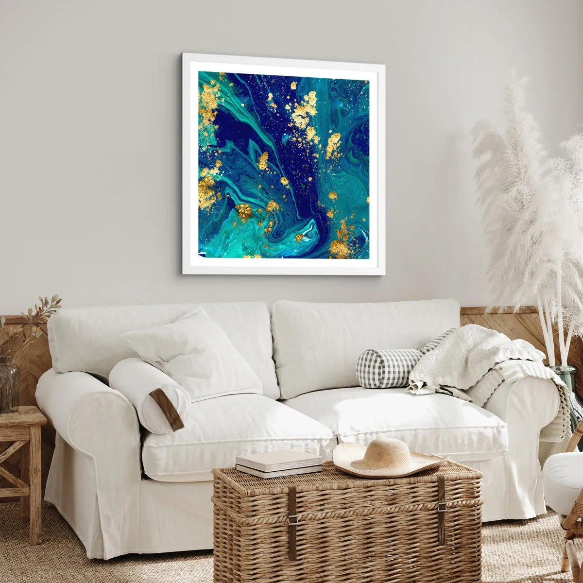 Plagát v bielom ráme - Plátky slnka  - 60x60 cm