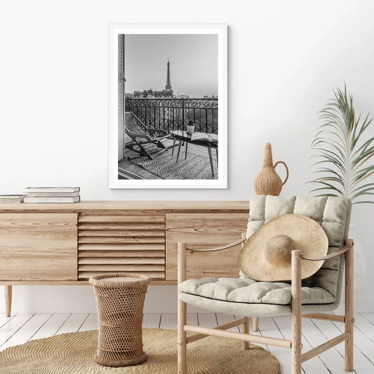 Plagát v bielom ráme - Parížske popoludnie - 61x91 cm