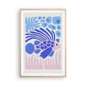 Plagát v ráme zo svetlého duba - Vo svojom živle - 61x91 cm