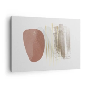 Obraz na plátne - Abstraktná kompozícia v béžových a zlatých odtieňoch - 70x50cm - Abstraktná kolonáda - Moderná nástenná dekorácia do obývacej izby a spálne ARTTOR