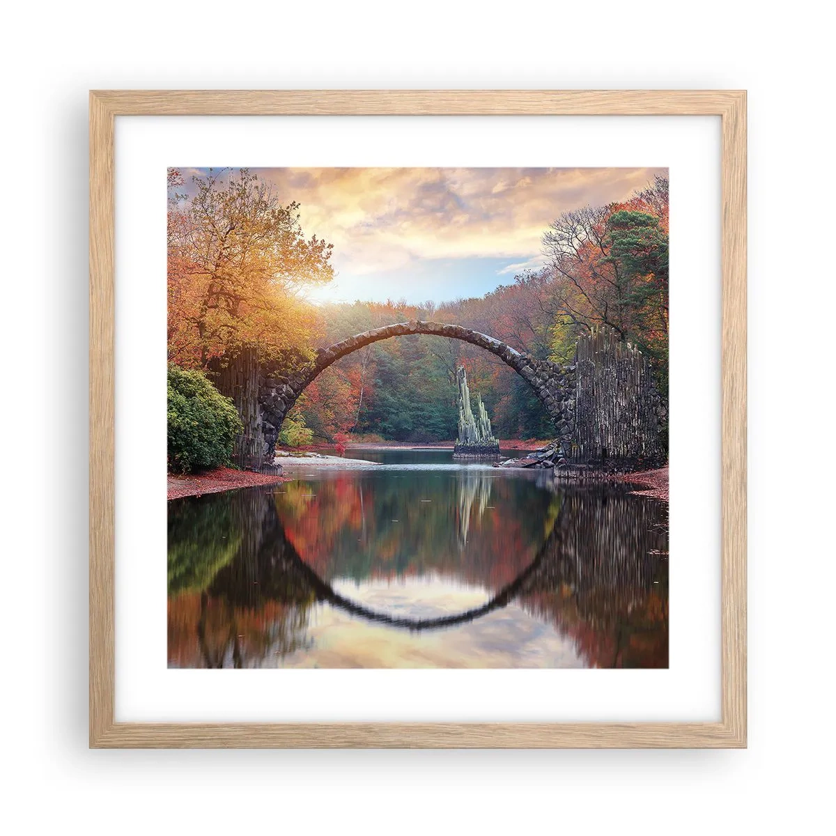 Plagát v ráme zo svetlého duba - Za zrkadlom - 40x40 cm