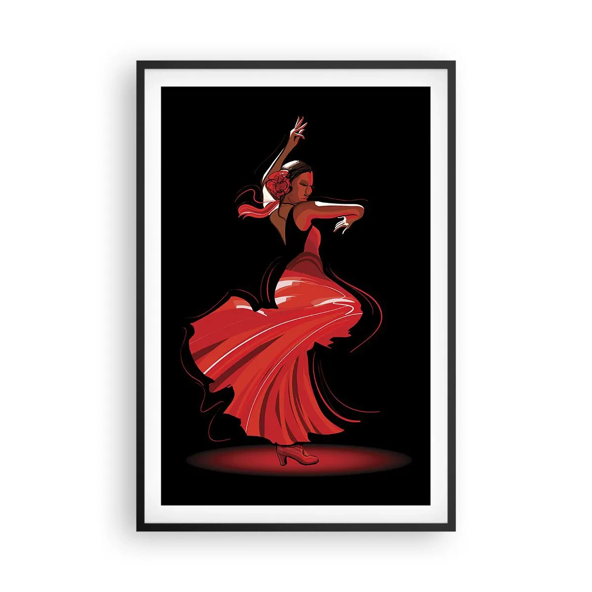 Plagát v čiernom ráme - Horúca duša flamenco - 61x91 cm