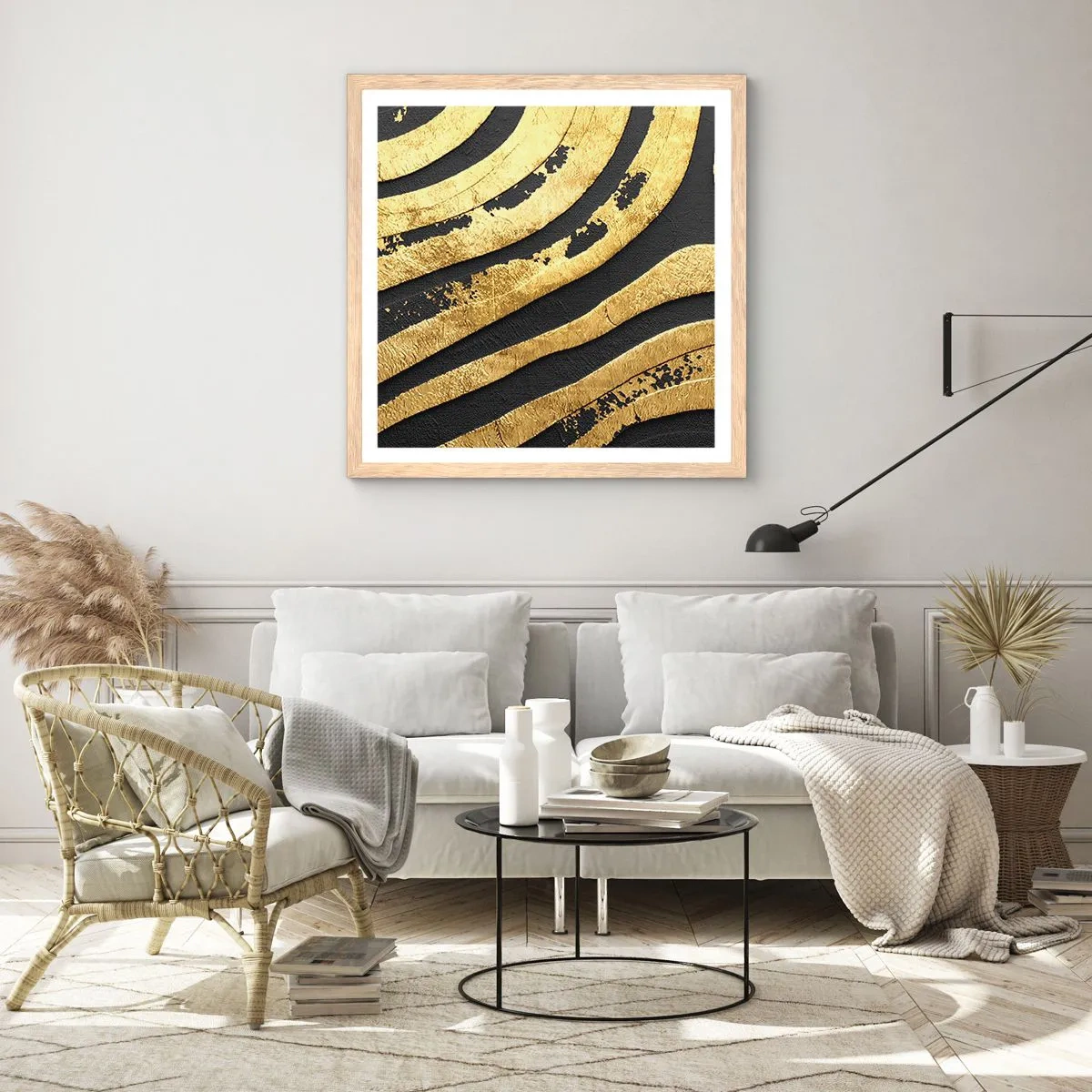 Plagát v ráme zo svetlého duba - Všetko plynie - 30x30 cm