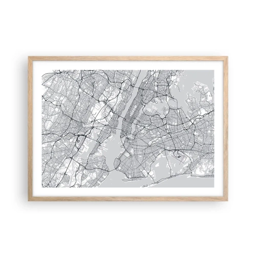 Plagát v ráme zo svetlého duba - Anatómia metropoly - 70x50 cm