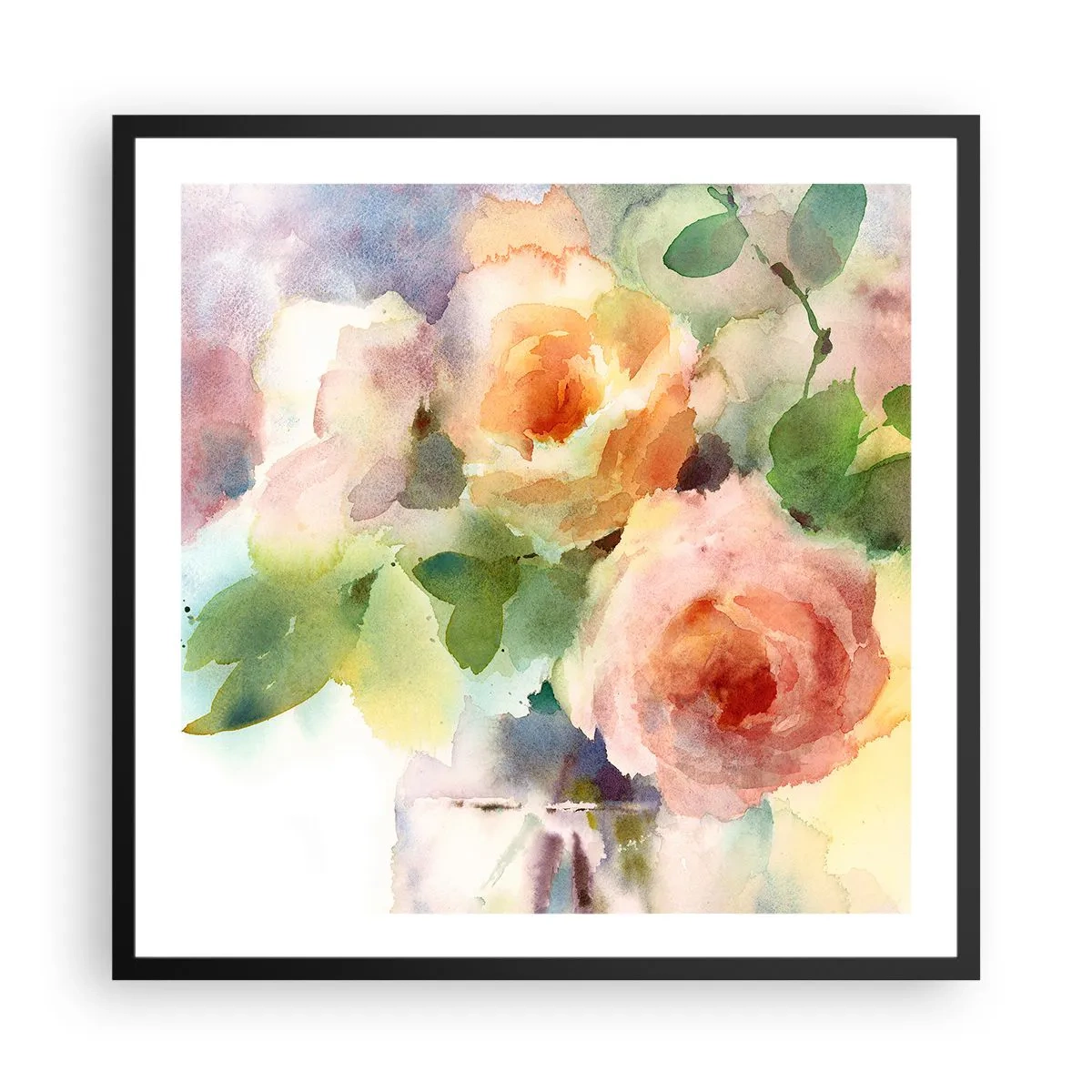 Plagát v čiernom ráme - Jemné ako akvarel - 60x60 cm