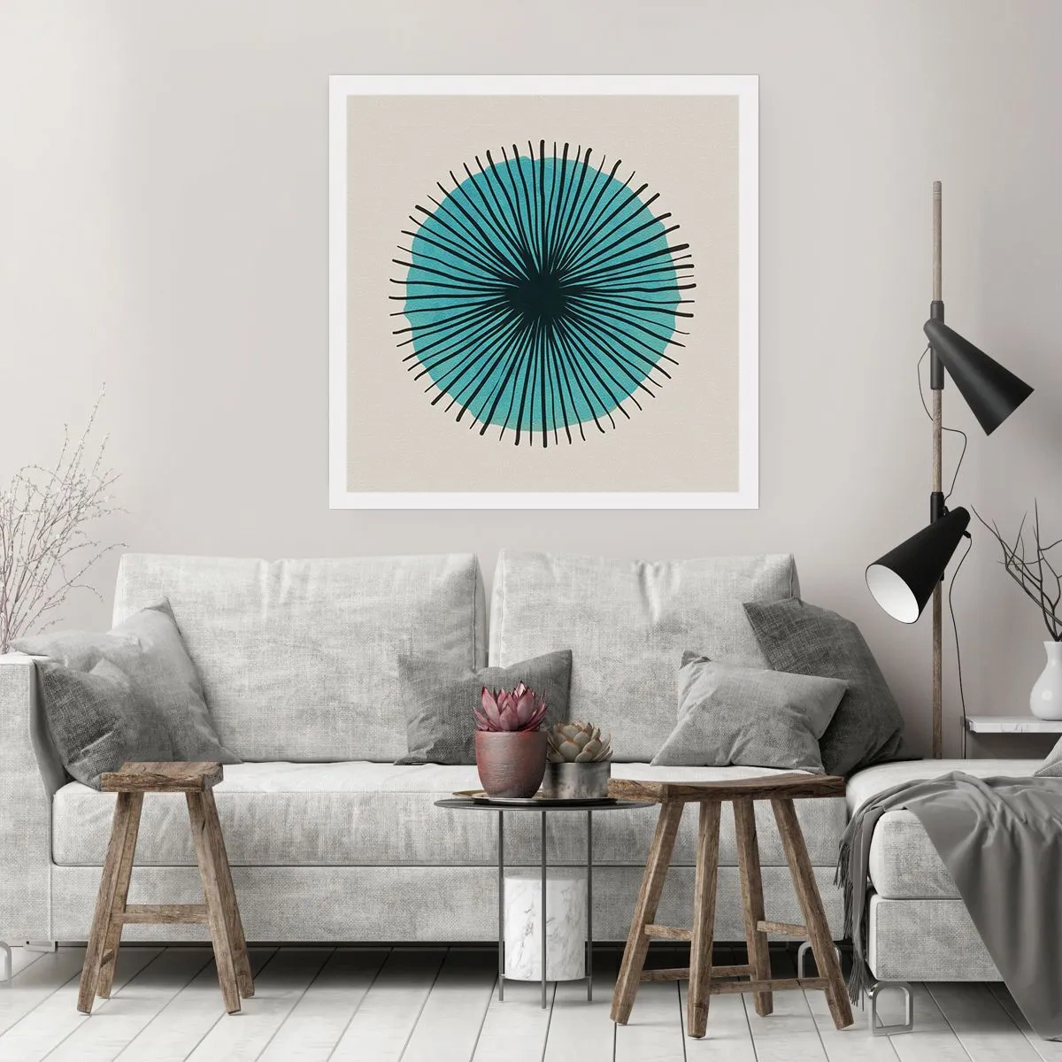 Plagát - Žiariaca modrá - 60x60 cm