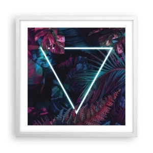 Plagát v bielom ráme - Záhrada v disco štýle - 50x50 cm