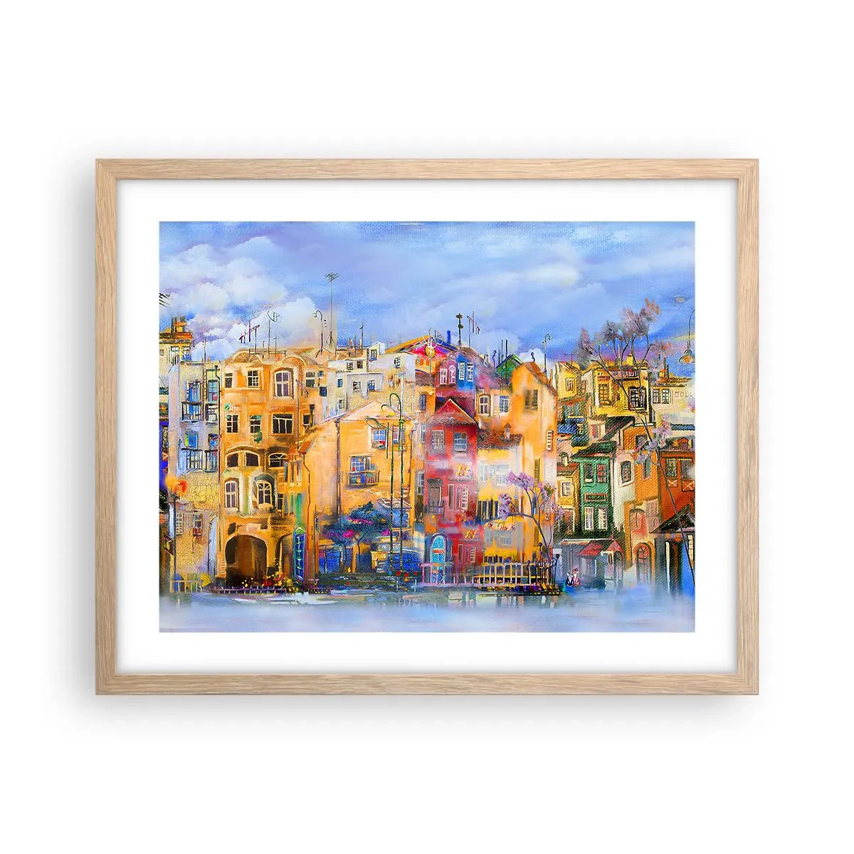 Plagát v ráme zo svetlého duba - Sme spolu - 50x40 cm