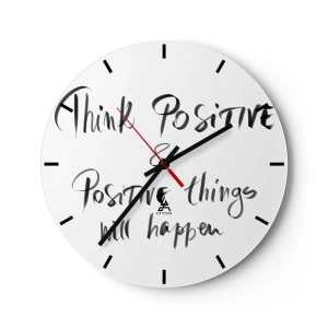 Nástenné hodiny - Motivačný nápis v umeleckom štýle - 30x30cm - Ako žiť? - Moderná nástenná dekorácia do obývacej izby, kuchyne a spálne ARTTOR