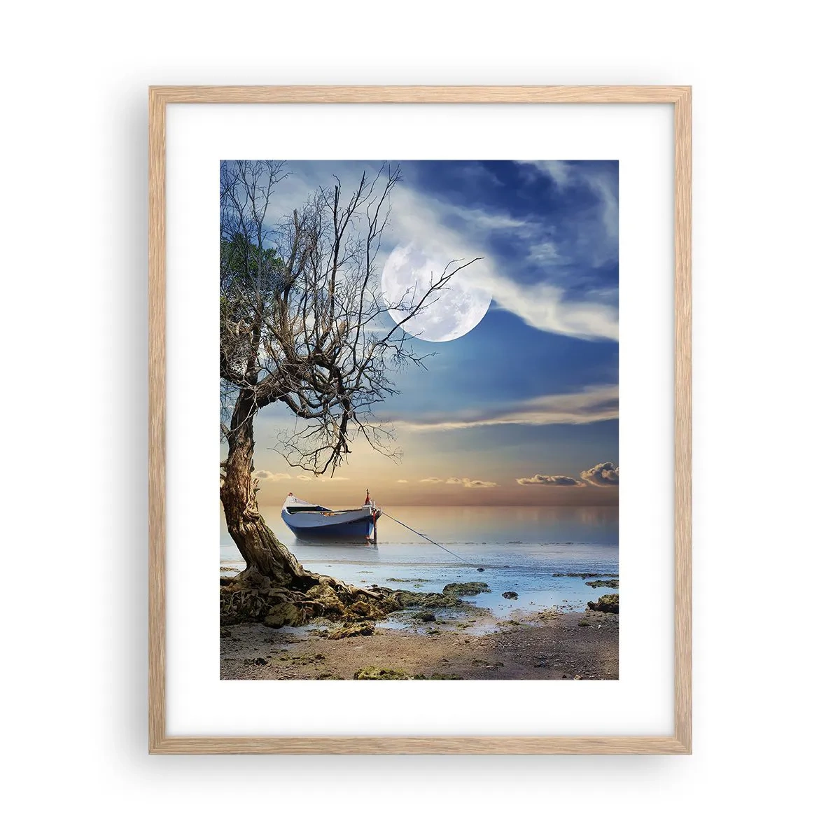 Plagát v ráme zo svetlého duba - Je to koniec alebo začiatok? - 40x50 cm