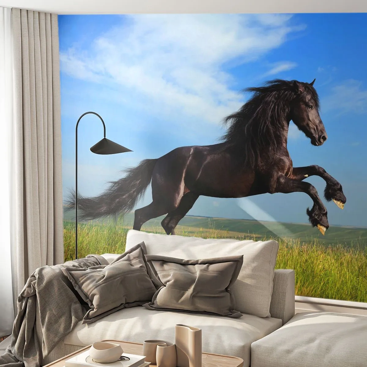 Samolepiaca Fototapeta Deluxe Sticker - Strhujúci manifest slobody - Zvieratá, Kôň, Krajina - 250x175 cm
