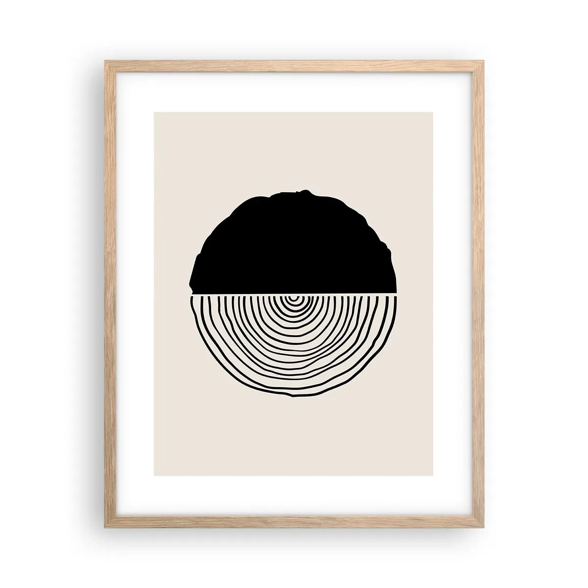 Plagát v ráme zo svetlého duba - Pol na pol - 40x50 cm