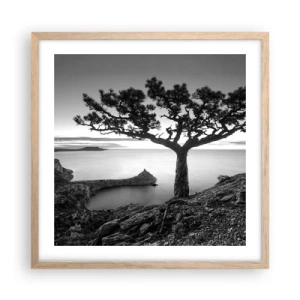 Plagát v ráme zo svetlého duba - Pokoj až k horizontu - 50x50 cm