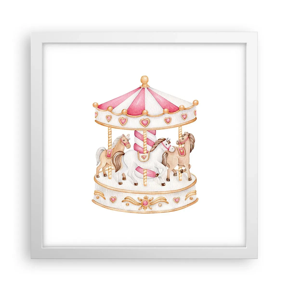 Plagát v bielom ráme - Sladký svet detstva - 30x30 cm