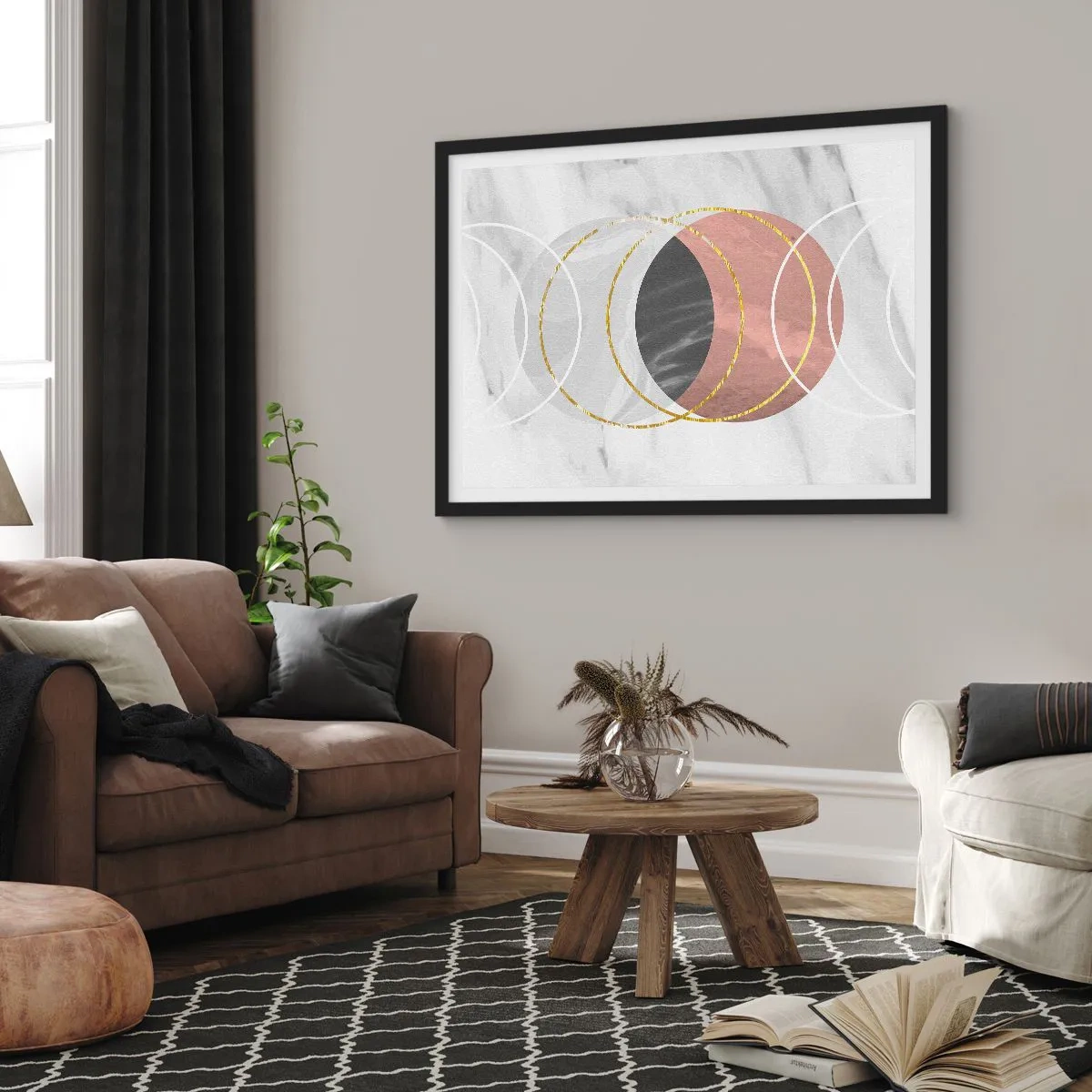 Plagát v čiernom ráme - Hudba sfér - 100x70 cm