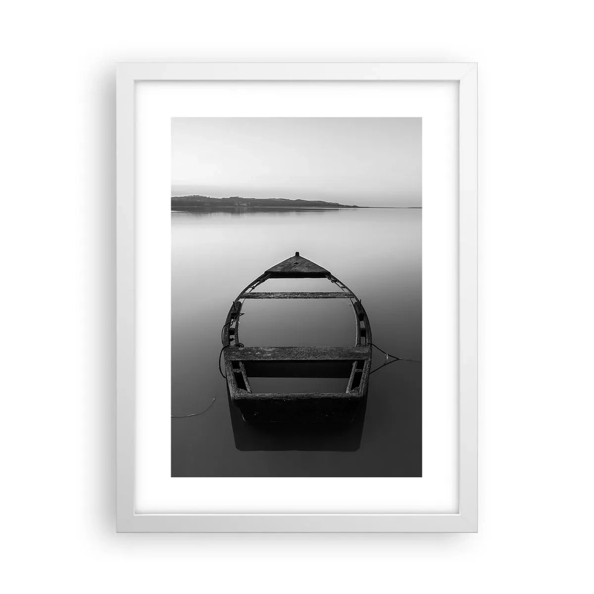 Plagát v bielom ráme - Túžba a melanchólia - 30x40 cm
