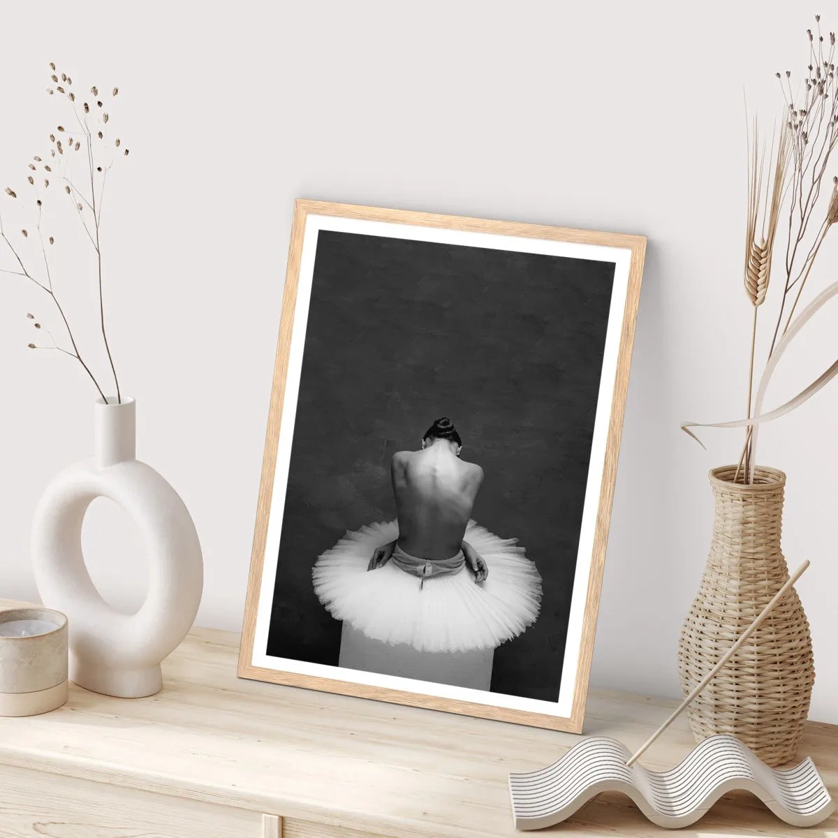 Plagát v ráme zo svetlého duba - Práve prekvitá - 61x91 cm