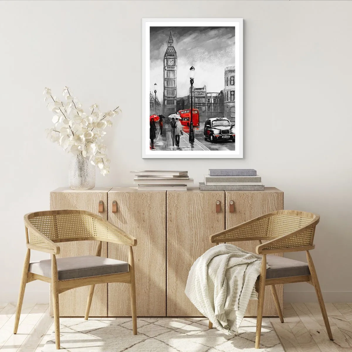 Plagát v bielom ráme - Vôbec nie šedé mesto - 70x100 cm