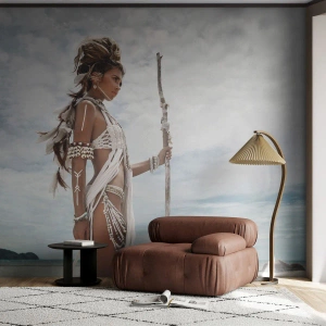 Fototapeta Premium Canvas - Kráľovná trópov - Žena, Etnické šaty, kmeň - 400x280 cm