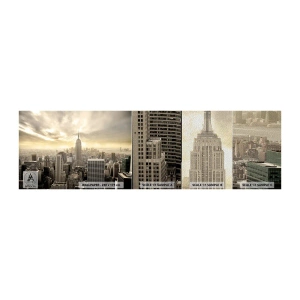 Vzorka fototapety Premium Sand - New York utkaný zo šedej - Mesto, New York, Manhattan - 100x30 cm