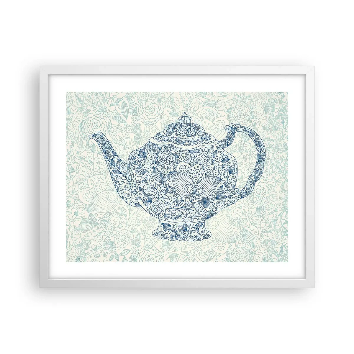 Plagát v bielom ráme - Čajové kúzlo - 50x40 cm