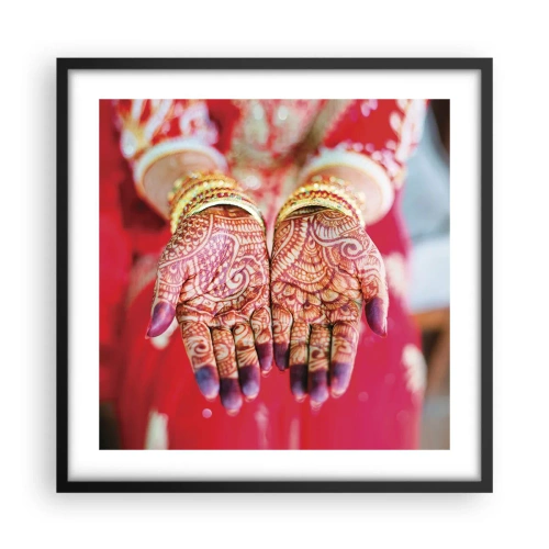 Plagát v čiernom ráme - Pripravená chytiť šťastie - 50x50 cm