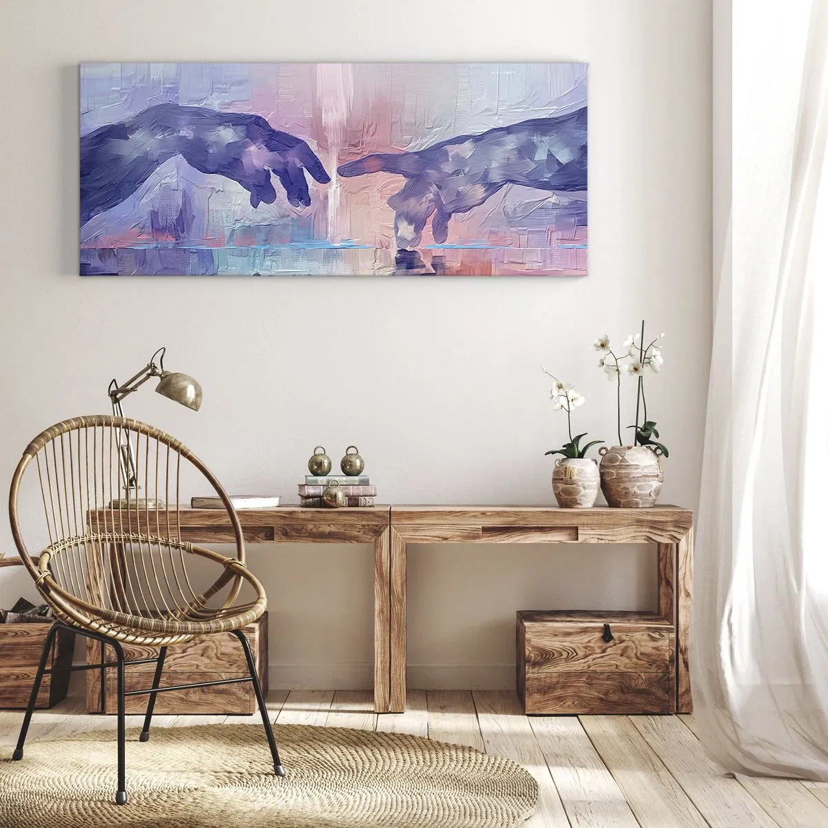 Obraz na plátne - Božská iskra života - 100x40 cm
