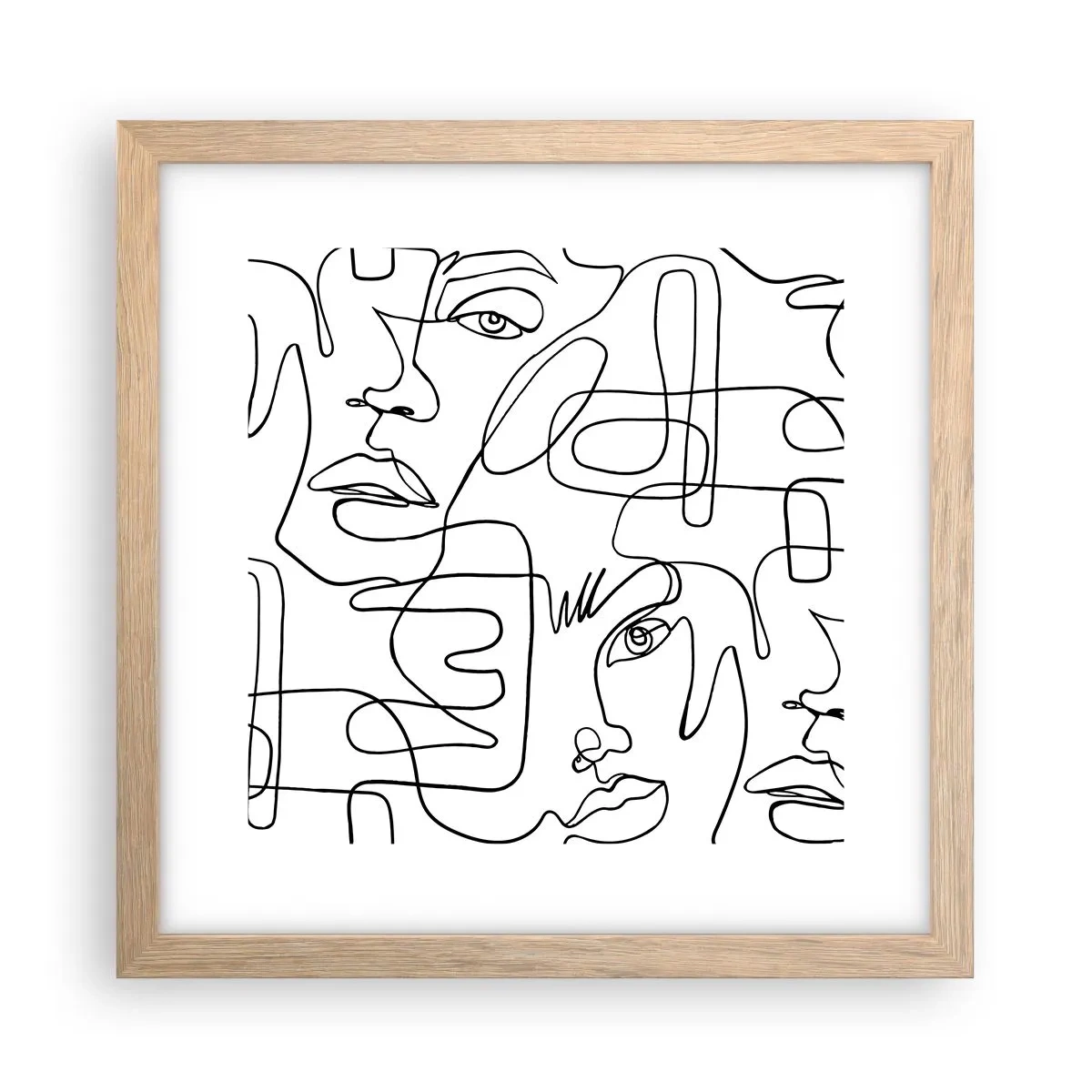 Plagát v ráme zo svetlého duba - V spletených emóciách - 30x30 cm