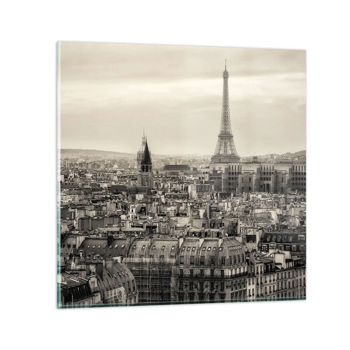 Obraz na skle - Nad strechami Paríža - 30x30 cm