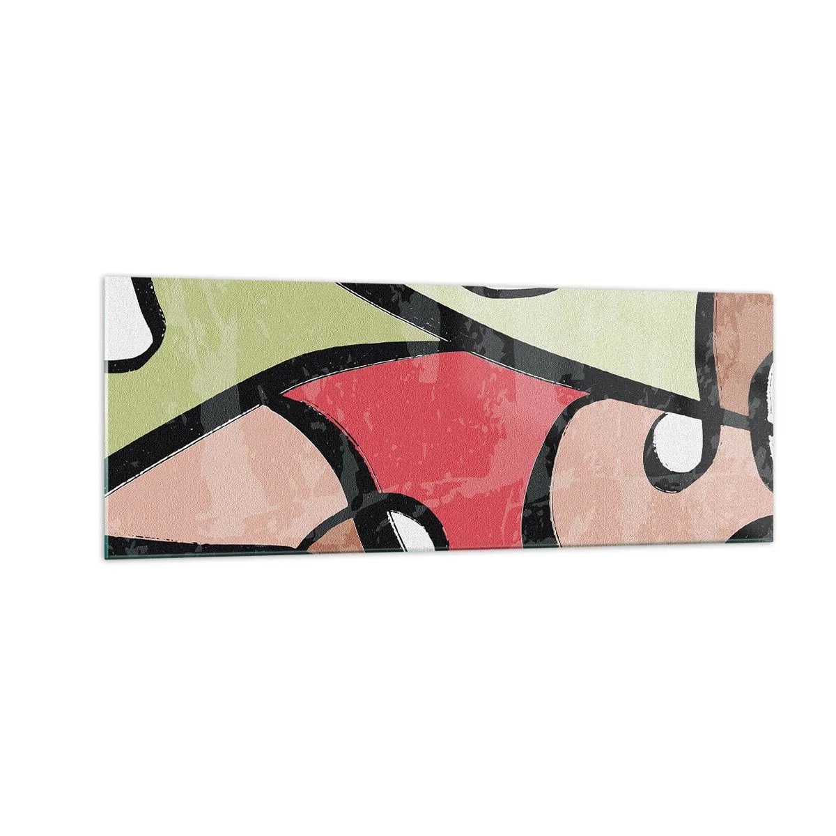 Obraz na skle - Piruety uprostred farieb - 140x50 cm