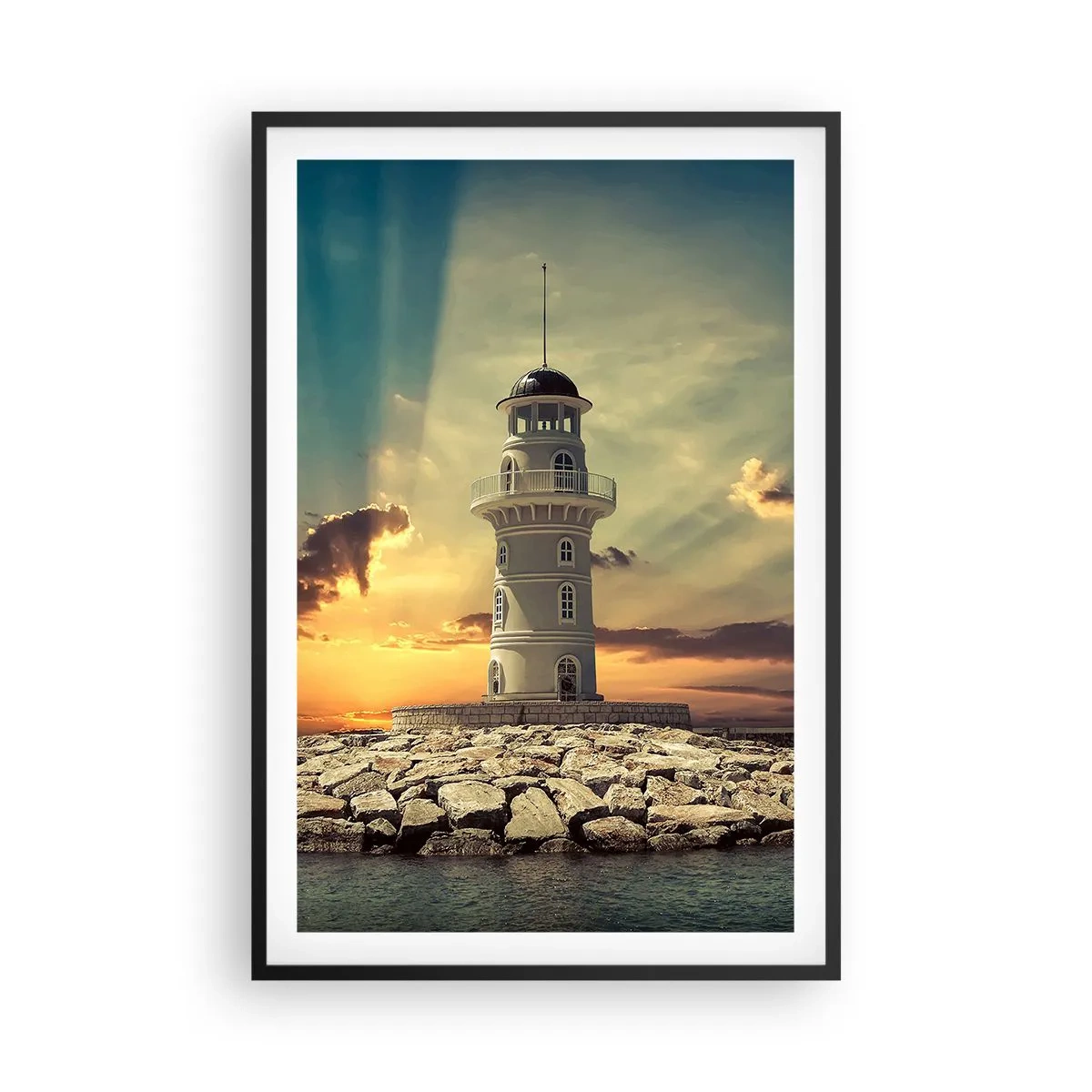 Plagát v čiernom ráme - Svetlo - Dobro - Krása - 61x91 cm