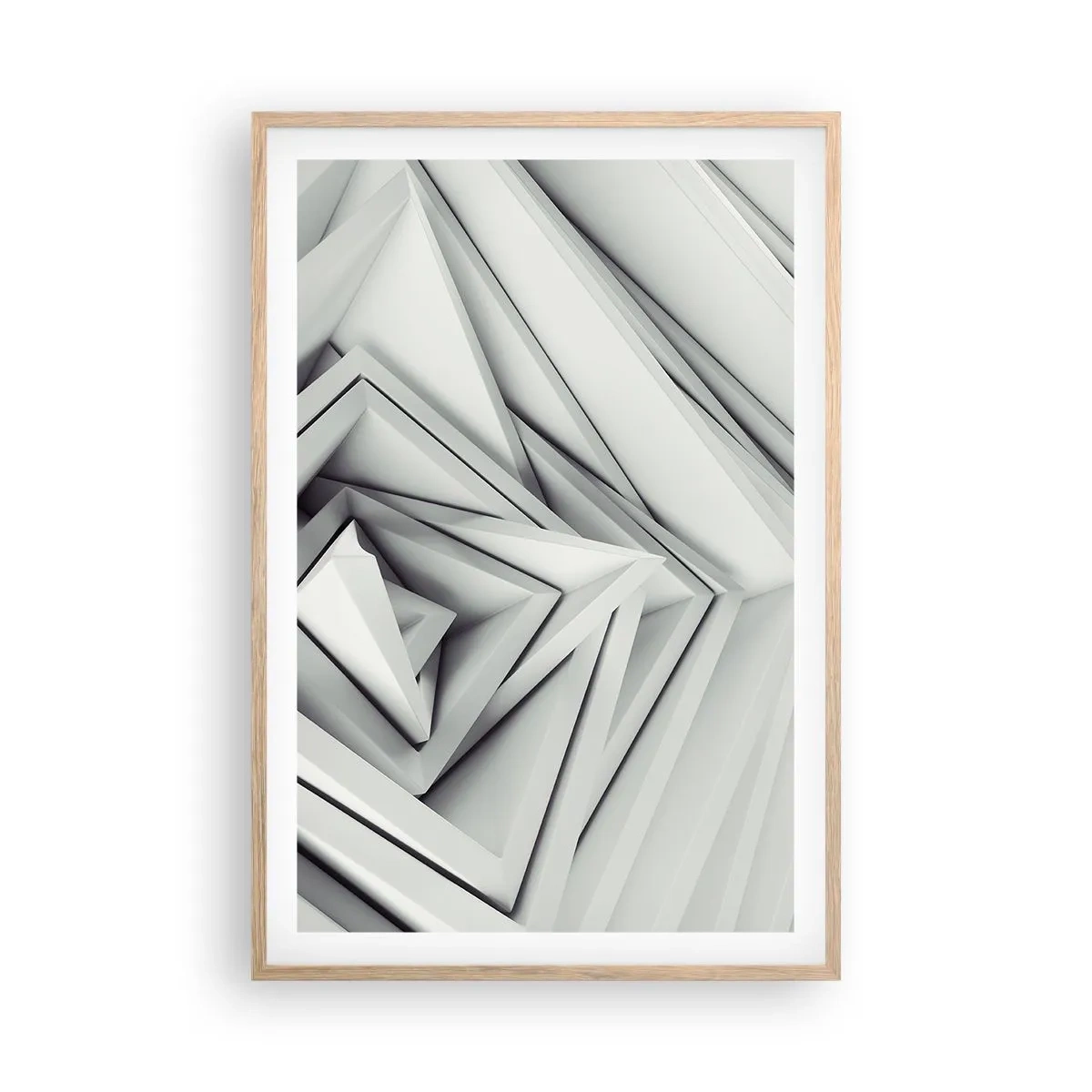 Plagát v ráme zo svetlého duba - Symfónia ostrých uhlov - 61x91 cm