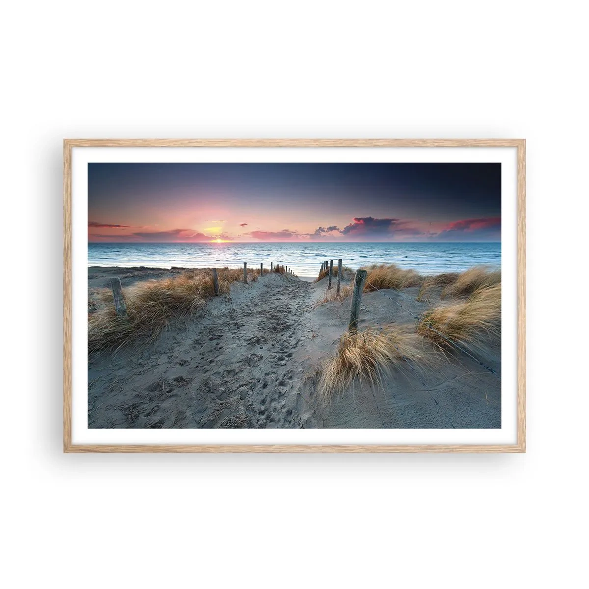 Plagát v ráme zo svetlého duba - Šiel by som s tebou na kraj světa… - 91x61 cm