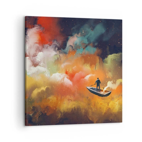 Obraz na plátne - Loďou cez galaxiu - 60x60 cm