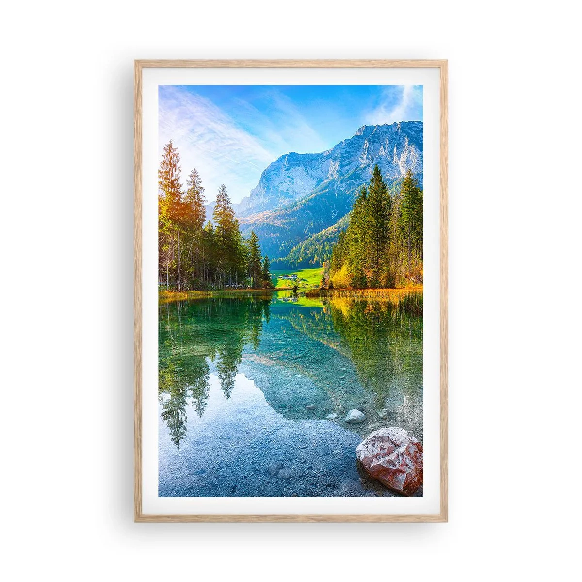 Plagát v ráme zo svetlého duba - Nežnosť jesene - 61x91 cm