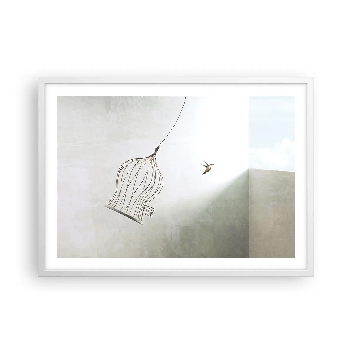 Plagát v bielom ráme - Vo svojom živle - 70x50 cm