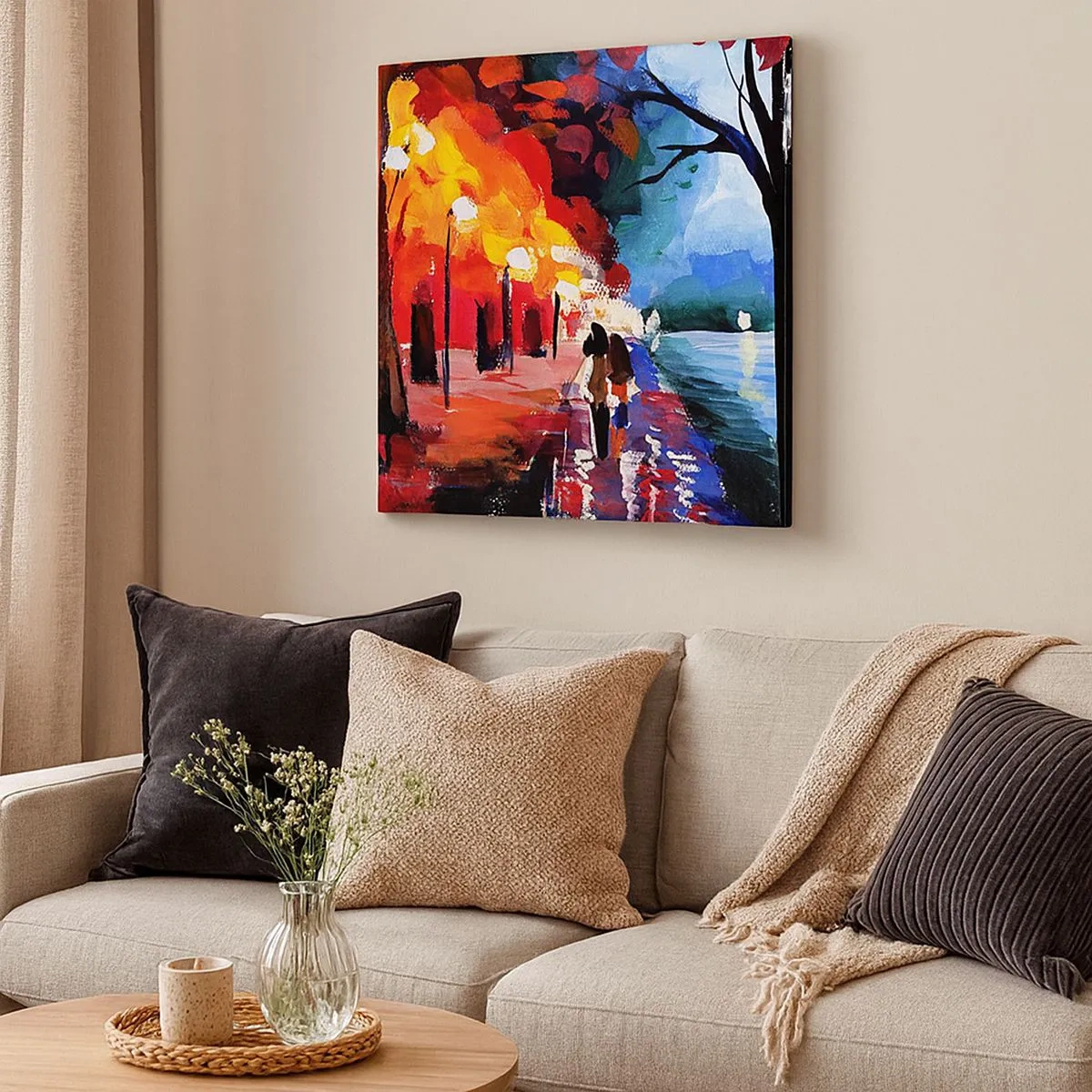 Obraz na plátne - Horúca jeseň v parku - 30x30 cm