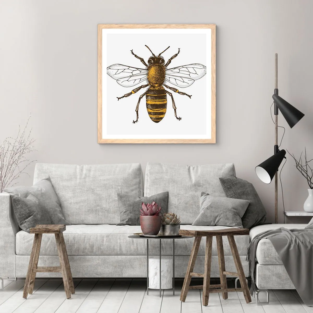 Plagát v ráme zo svetlého duba - Krásna a dobrá - 60x60 cm