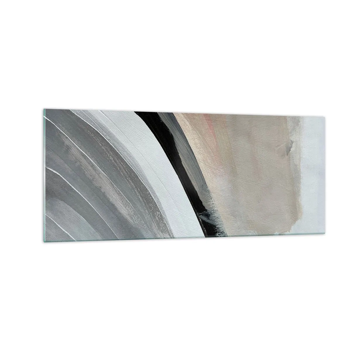 Obraz na skle - Kompozícia: čierny a šedý oblúk - 100x40 cm