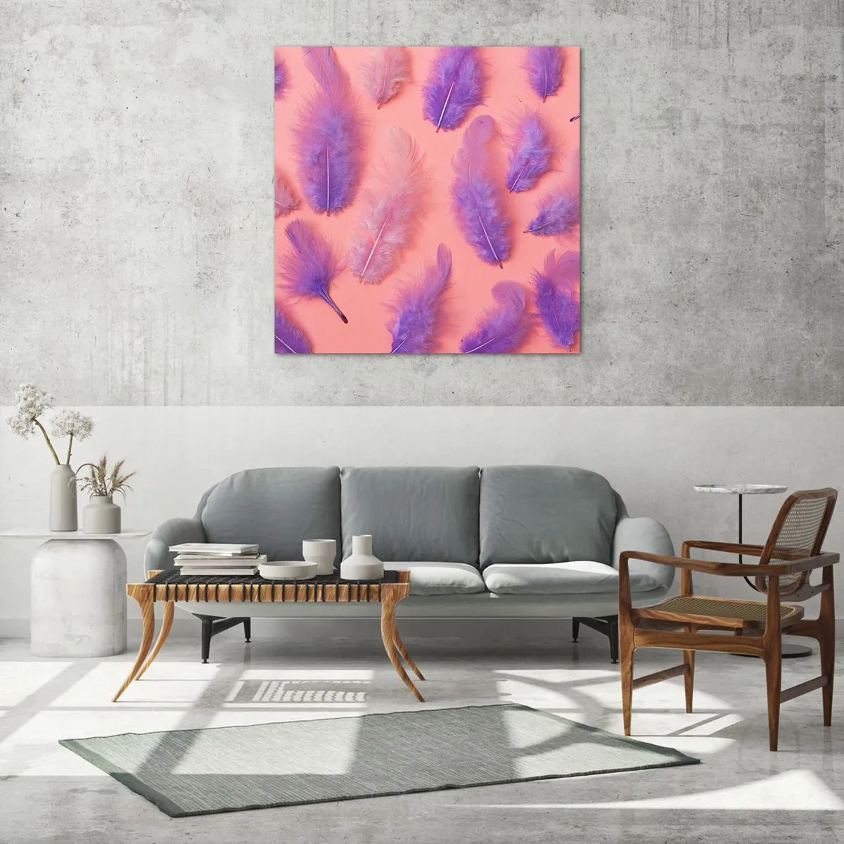 Obraz na skle - Ľaliový vták túžby - 70x70 cm