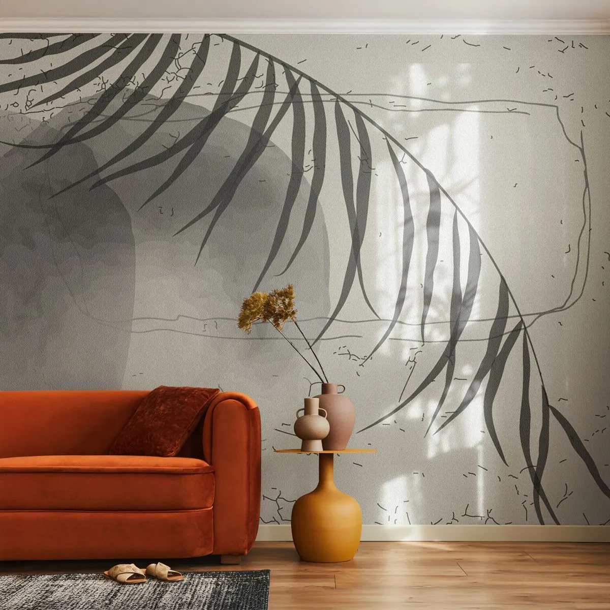 Fototapeta Premium Sand - Subtílna exotika prírody - Minimalizmus, Botanický, List - 350x256 cm