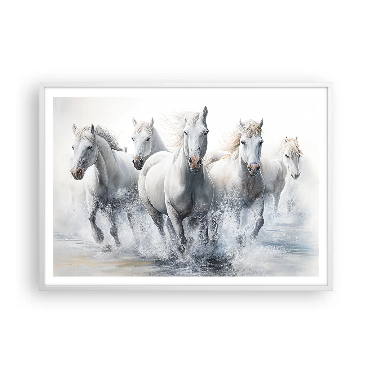 Plagát v bielom ráme - Biela mágia - 100x70 cm
