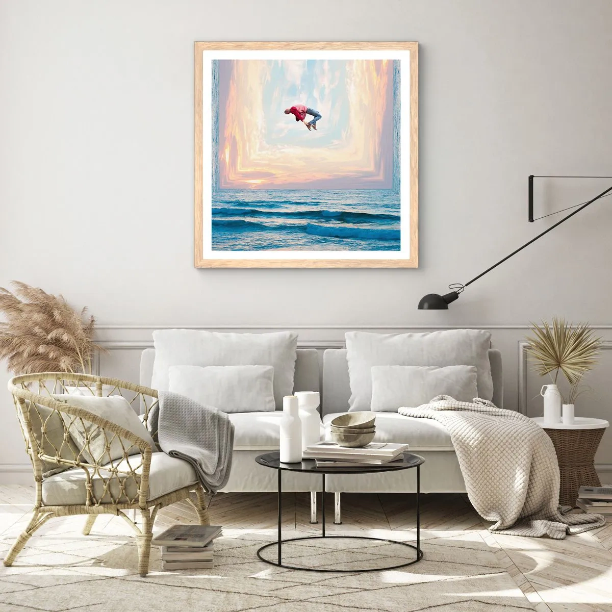 Plagát v ráme zo svetlého duba - Do inej dimenzie - 50x50 cm