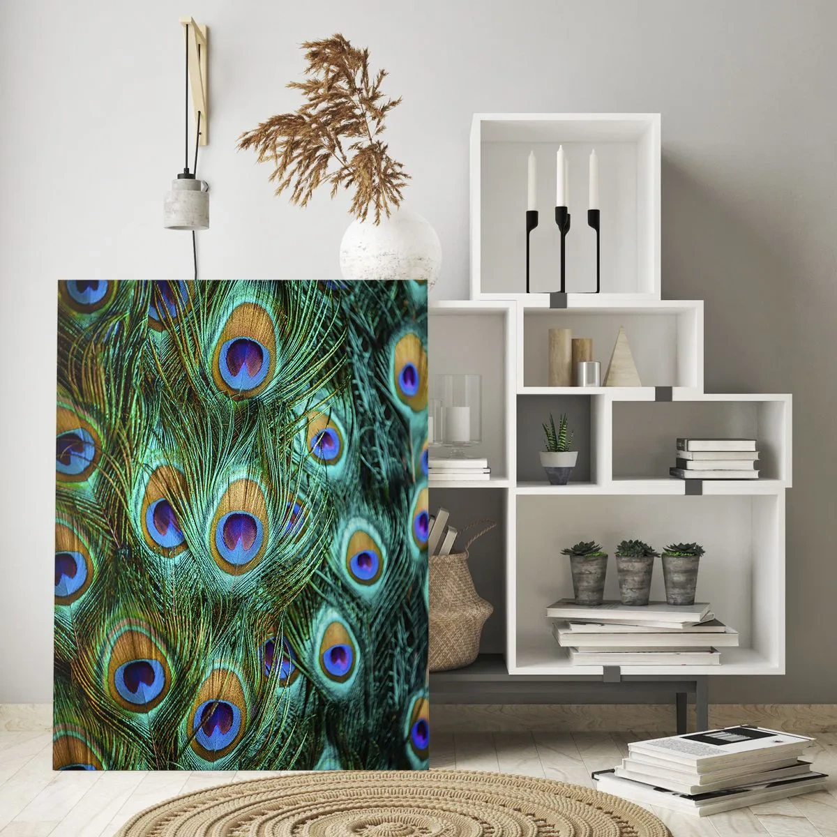 Obraz na skle - Páví pohľad - 70x100 cm