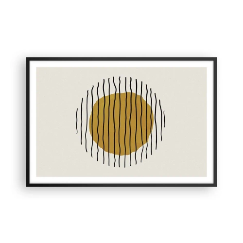 Plagát v čiernom ráme - Abstrakcia kmitajúca žiarom - 91x61 cm